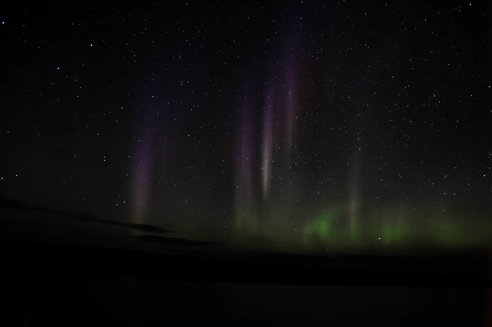 Diverse colored Aurora Borealis in the night sky